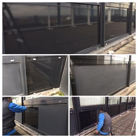 Gecoate aluminium kozijnen behandeld met Nitocoat en Tedac Coating Gloss op de puivullingen.